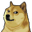 Pixel kabosu head tilt